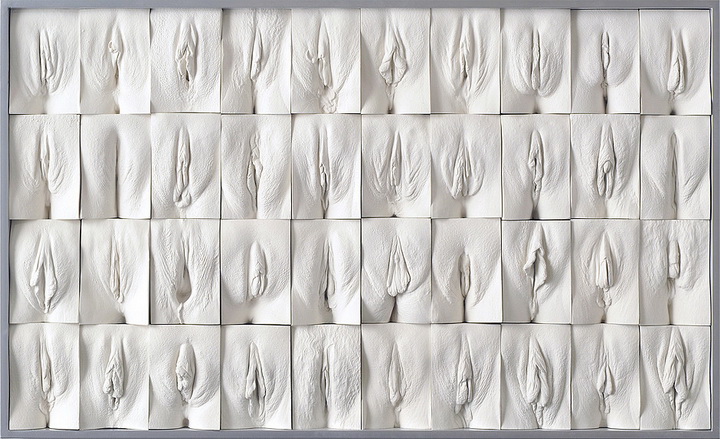 L'opera The Great wall of Vagina delle scultore Jamie McCartney